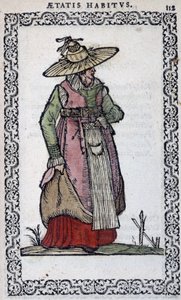Piemonten nainen - Jean Sulperiuksen teoksessa "Habits et efgies". tekijältä Unknown artist