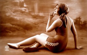 Pin-up uimapuvussa. tekijältä Unknown Artist