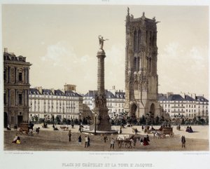 Place du Chatelet ja Saint-Jacques Tower tekijältä Unknown artist