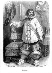 Porthos - Alexandre Dumas Pèren elokuvassa "Kolme muskettisoturia". tekijältä Unknown artist