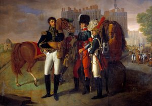 Täyspitkä muotokuva La Roncieresta, Saint Germain Anonymous -maalauksen ratsuväkikoulun komentajasta. 1812. Pariisi, armeijamuseo tekijältä Unknown artist