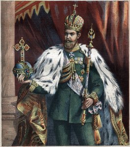 Muotokuva Venäjän keisarin Aleksanteri III:n (1845-1895) jalassa Kaiverrus vuodelta 1892. tekijältä Unknown artist