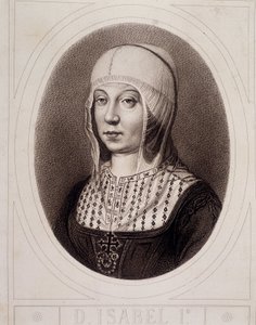 Muotokuva Isabelle 1st the Catholic or Castile medaljongissa - kaiverrus tekijältä Unknown artist