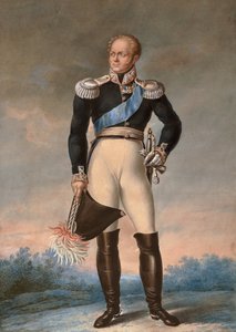 Muotokuva Aleksanteri I:stä Venäjältä, n. 1819 - Akvarelli - Venäjän tsaarin Aleksanteri I:n jalkamuotokuva (1777-1825)"" Nimetön akvarelli tekijältä Unknown artist