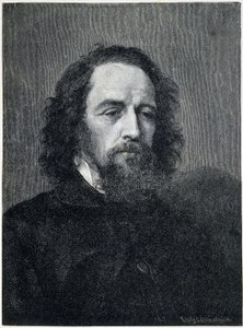 Muotokuva Alfredista, Lord Tennysonista (1809 - 1892), brittiläisestä runoilijasta ja näytelmäkirjailijasta 1800-luvulla tekijältä Unknown artist