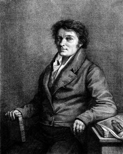 Muotokuva Alois (tai Aloys) Senefelderistä (1771-1834), tšekkiläinen teatterikirjailija, litografian keksijä. tekijältä Unknown artist