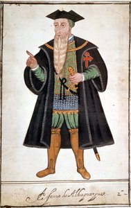 Albuquerquen (1453 - 1515) Alphonsen (Alfonso tai Afonso) muotokuva. Pedro Varretto de Resendan käsikirjoitus. 16. vuosisata. tekijältä Unknown artist