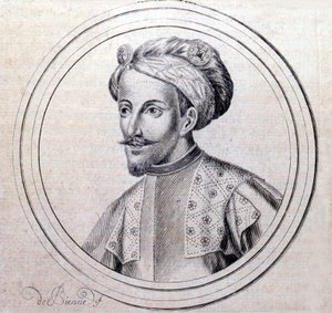 Savoylaisen Amedee V:n muotokuva sanoi Le Grandin (1249 - 1324) (Amedeo VI di Savoia detto il Grande) Samuel Guichenoun, Lyon 1660, teoksessa "Savoian kuninkaallisen talon genealoginen historia". tekijältä Unknown artist