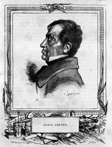 Ranskalaisen fyysikon Andre Marie Amperen (1775 - 1836) muotokuva. tekijältä Unknown artist
