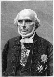 Armand de Quatrefages de Breau (1810-1892), ranskalaisen luonnontieteilijän ja antropologin muotokuva. (Charles Gallotin valokuvasta). Kaiverrus "" Luontoon: katsaus tieteisiin ja niiden sovelluksiin taiteeseen ja teollisuuteen "", 23. tammikuuta 1892. tekijältä Unknown artist