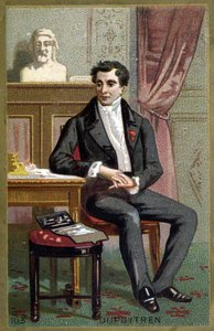 Paroni Guillaume Dupuytrenin (1777 - 1835), ranskalaisen kirurgin muotokuva. 1800-luvun lopun kromolitografia. tekijältä Unknown artist