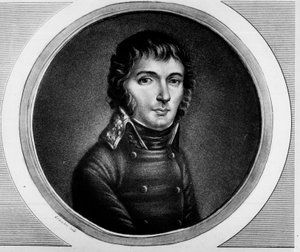 Italian armeijan kenraalin Barthelemy Jobertin (1769 - 1799) muotokuva. Kaiverrus "" Täydellinen kokoelma Ranskan vallankumouksen historiallisia maalauksia, kolme osaa.""" 1804. tekijältä Unknown artist