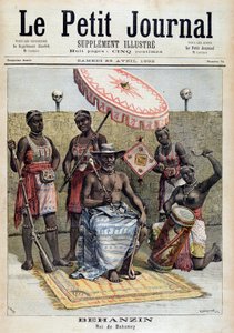 Dahomeyn (Benin) kuninkaan Behanzinin (1844-1900) muotokuva - "" Le Petite Journal" -lehdessä 23.4.1892 tekijältä Unknown artist