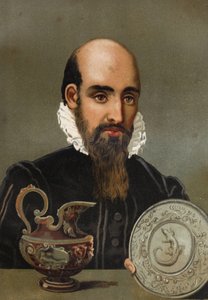 Bernard Palissyn (1510 - 1589) muotokuva. 1800-luvun lopun kromolitografia. perustuu Louis Figuierin "Science and its Men" -kirjaan. Barcelona 1881 tekijältä Unknown artist