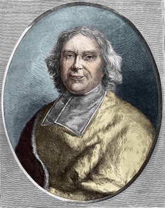 Kardinaali Fleuryn (1653 - 1743) muotokuva. André Hercule de Fleury -kaiverrus vuodelta 1866. tekijältä Unknown artist