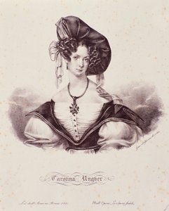 Caroline Ungherin (Unger) muotokuva (kaiverrus) tekijältä Unknown artist