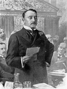 Cecil John Rhodesin (1853-1902) muotokuva brittiläisestä liikemiehestä ja siirtomaahallinnon hallintovirrasta. tekijältä Unknown artist