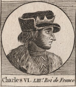 Kaarle VI:n (1368-1422), Ranskan kuninkaan muotokuva - KARLA VI (1368-1422) Ranskan kuningas tekijältä Unknown artist