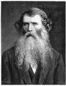 Ranskalaisen kasvitieteilijän Charles Victor Naudinin muotokuva. (1815-1899). Kaiverrus vuodelta 1898 "" La Naturessa. Katsaus tieteisiin ja niiden sovelluksiin taiteeseen ja teollisuuteen.” tekijältä Unknown artist