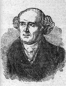 Homeopatian perustajan Christian Hahnemannin (1755 - 1843) muotokuva. Kaiverrus 1800-luvulta. tekijältä Unknown artist