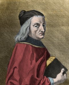 Italian humanistin Cristoforo Landinon (1424-1498) muotokuva tekijältä Unknown artist