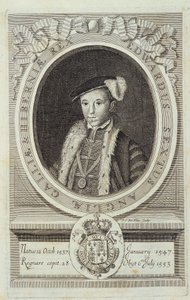 Edward VI:n muotokuva teoksessa "Anglikaanisen kirkon uskonpuhdistuksen historia...", Geneve tekijältä Unknown artist