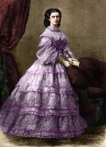 Muotokuva Elisabeth de Wittelsbachista (1837-1898) (sissi), Itävallan impressistä (1854-1898) ja Unkarin kuningattaresta (1867-1898), Nee herttuattaresta Bavieressa. (EMPRESS ELISABETH ITÄVALTA). Kaiverrus vuodelta 1864. Yksityinen kokoelma. tekijältä Unknown artist