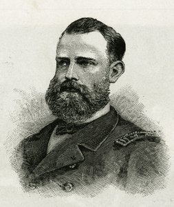 La Jeannetten miehistön yliluutnantti Chippin muotokuva tehtävää varten pohjoisnavalle. Kaiverrus havainnollistamaan "Jeannetten matkaa" tekijältä Unknown artist