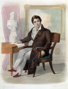 Muotokuva Francois-Joseph (Francois Joseph) Talmasta (1763-1826), ranskalainen koomikko. julkaisussa Ed. Mennechet, "" Ranskan Plutarch"" tekijältä Unknown artist