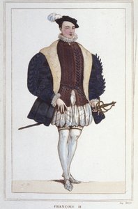 Muotokuva Francois II:sta (1544 - 1560), Ranskan kuningas, kaiverrus vuodelta 1830 tekijältä Unknown artist