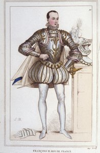 Muotokuva Francois II:sta (1544 - 1560), Ranskan kuningas, kaiverrus vuodelta 1830 tekijältä Unknown artist