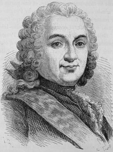 François de Chevertin (1695 - 1769) muotokuva. Kaiverrus 1800-luvun lopusta H. Martinin teokseen "Histoire de France". tekijältä Unknown artist