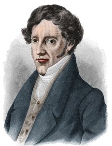 Franz Grillparzerin (1791-1872), itävaltalaisen näytelmäkirjailijan muotokuva. tekijältä Unknown artist