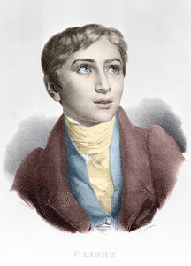 Franz Lisztin (1811-1886), unkarilaisen säveltäjän ja pianistin muotokuva. tekijältä Unknown artist