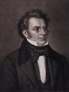 Franz Schubertin muotokuva (kaiverrus) tekijältä Unknown artist