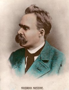 Friedrich Nietzschen (1844 - 1900), saksalaisen filosofin muotokuva. Kaiverrus 1800-luvulta. Yksityinen kokoelma. tekijältä Unknown artist