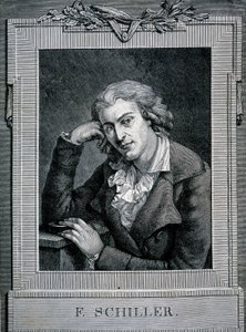 Friedrich von Schillerin (1759 - 1805), saksalaisen runoilijan ja näytelmäkirjailijan muotokuva. tekijältä Unknown artist