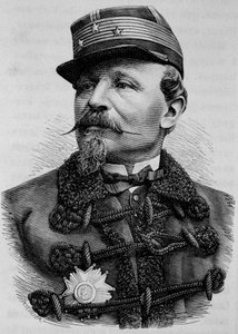 Kenraali Chanzyn (1823 - 1883) muotokuva. Kaiverrus 1800-luvun lopusta H. Martinin teokseen "Histoire de France". tekijältä Unknown artist