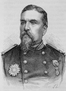 Kenraali Ducrotin (1817 - 1882) muotokuva. Kaiverrus 1800-luvun lopusta H. Martinin teokseen "Histoire de France". tekijältä Unknown artist