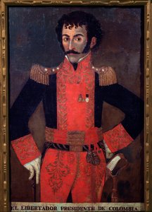 Kenraali Santanderin, Kolumbian armeijan ja valtiomiehen muotokuva (öljy kankaalle tekijältä Unknown artist
