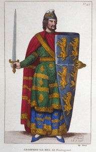 Geoffroy V:n muotokuva sanoi Le Bel tai Plantagenêt Anjoun kreivi (1113-1151). Kaiverrus vuodelta 1830 tekijältä Unknown artist
