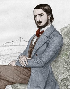 Georges (Georg) Herweghin (1817-1875) muotokuva, saksalainen runoilija, joka perustuu C. HITZin maalaukseen. tekijältä Unknown artist