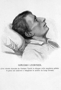 Giacomo Leopardin muotokuva kuolinvuoteella tekijältä Unknown artist