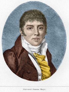 Muotokuva Giovanni Simone Mayrista (Johann Simon Mayr), italialainen säveltäjä (1763-1845) tekijältä Unknown artist