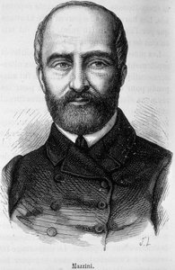 Giuseppe Mazzinin muotokuva, italialainen patriootti ja vallankumouksellinen (1805 tai 1808 - 1872) tekijältä Unknown artist