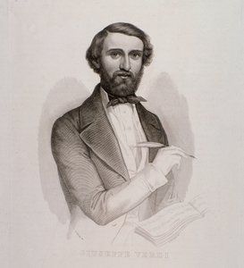 Giuseppe Verdin muotokuva (kaiverrus tekijältä Unknown artist