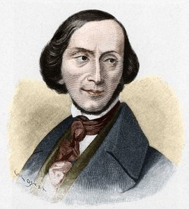 Hans Christian Andersenin (1805-1875), tanskalaisen kirjailijan muotokuva. tekijältä Unknown artist