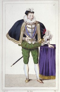 Henry III:n (1551-1589), Ranskan kuninkaan muotokuva. kaiverrus vuodelta 1830 tekijältä Unknown artist