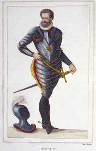 Henry IV:n (1553-1610), Ranskan kuninkaan muotokuva Kaiverrus vuodelta 1830 tekijältä Unknown artist