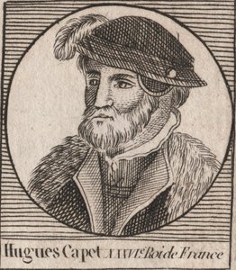Hugues I Capetin (n. 941 - 996), Ranskan herttua ja Ranskan kuninkaan muotokuva - Hugues I Capetin (n. 941-996), Ranskan kuninkaan muotokuva - kaiverrus Charlesin "Instruction sur l